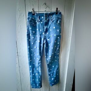 No Boundaries Multicolored Daisy Juniors Size 7 Blue Jeans